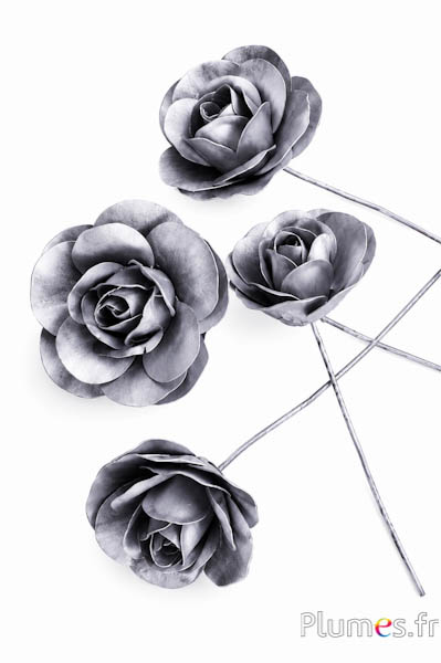 Blume aus Holz - Ø 8 cm - silber
